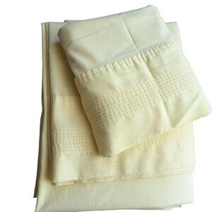 Vintage 70s Springmaid Full 4pc Sheet Set Canary Yellow No Iron Percale Cottage